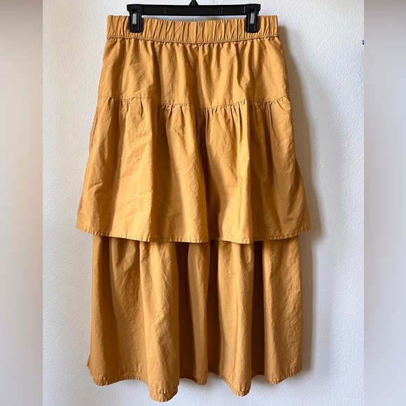 Who What wear tiered skirt mustard size M - Picture 1 of 6